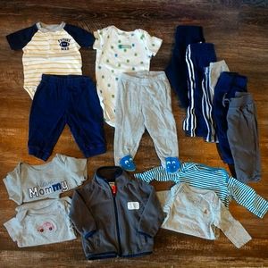 6 mo boy outfits, 14 pc bundle